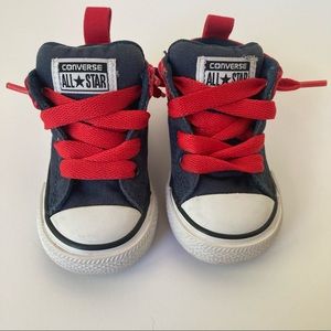Converse All Star red and denim sneakers